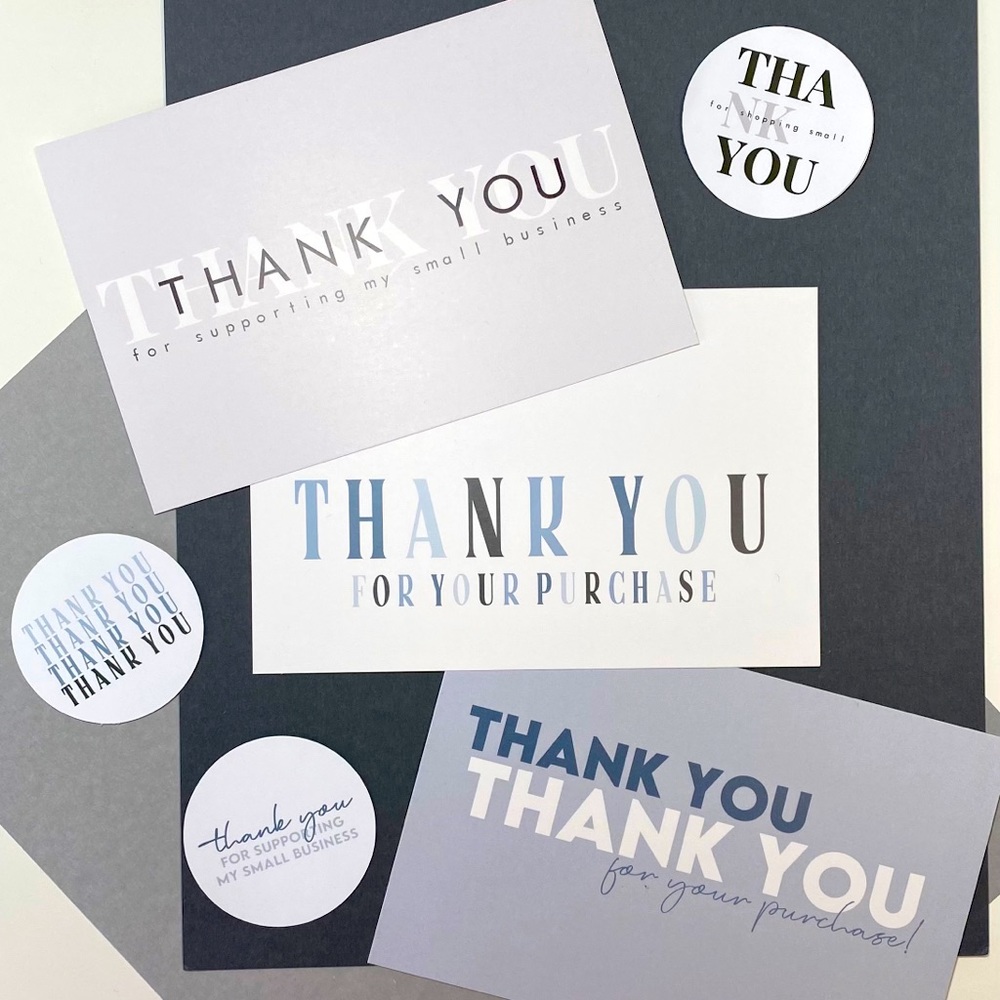 COPY - 30pcs Thank you cards and 30pcs Thank you stickers